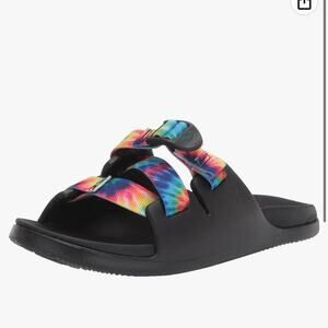 NEW Chacos Chillos Big Kids Dark Tie Dye Slide Sandals, Sz 3, Unisex (C109)
